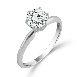 Luminous Solitaire - 14K Gold 1 CT Round Diamond Ring