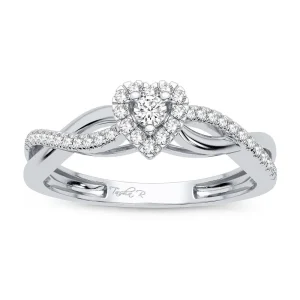 Luminous Harmony - 14K White Gold Ring with 0.20CT Radiant Diamonds