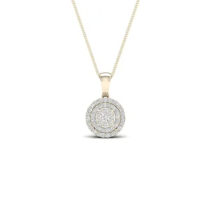 Round 10K Yellow Gold 0.13CT Diamond Pendant