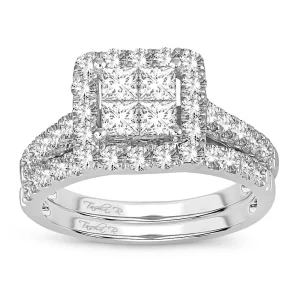 Graceful Allure - 14K White Gold 1.75 CT Diamond Bridal Ring