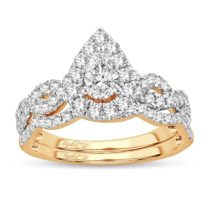 Pearlescent Peak - 14K Two-Tone 1.40CT Diamond Bridal Set