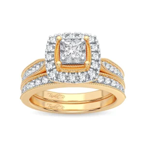 Sunshine Majesty - 14K Two-Tone 0.75CT Diamond Bridal Set