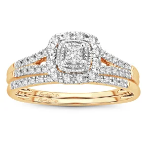 Eternal Glimmer - 14K Two-Tone 0.50CT Diamond Bridal Set