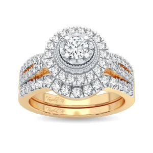 Sunrise Splendor - 14K Two-Tone 0.75CT Diamond Bridal Set