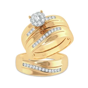Sunlit Splendor - 14K 0.53ct Diamond Trio Ring Set