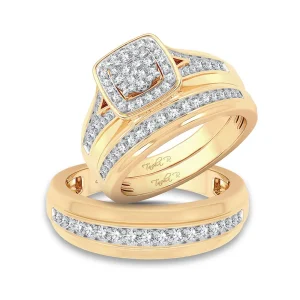 Grand Elegance - 14K 0.70ct Diamond Trio Ring Set