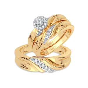 Elegant Embrace - 14K 0.16CT Diamond Trio Ring Set