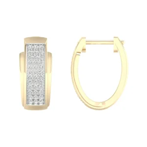 Classic Diamond Hoop Earrings - 10K Yellow Gold