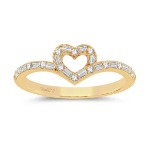 Heart's Whisper - 10K Yellow Gold 0.17 CTW Diamond Ring
