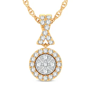 10K Yellow Gold Women's Fashion 0.20 CT Diamond Pendant