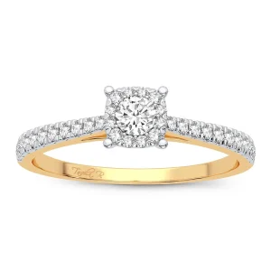 Radiant Whisper - 14K 0.09 CT Diamond Engagement Ring