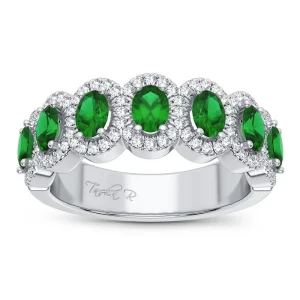 Emerald Enclave - 14K White Gold 0.26CT Diamond and Emerald Ring