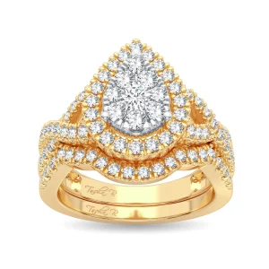 Crowning Splendor - 14K Yellow Gold 1.00CT Diamond Bridal Set