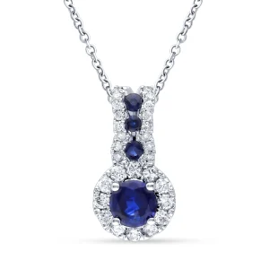 14K 0.15CT Diamond SAPPHIRE Pendant