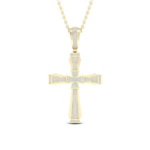 Faithful 10K Yellow Gold 0.50CT Diamond Cross Pendant
