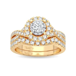 Radiance Crown - 14K Yellow Gold 0.75 CT Diamond Bridal Ring