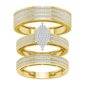 10K Yellow Gold 0.75 CT Diamond Luxe Trio Set
