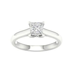 Solitaire Brilliance: 14K White Gold 1.00CT Princess-Cut Lab Grown Diamond Ring