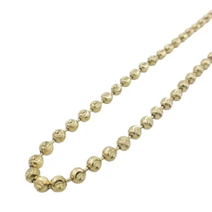 10K Solid Yellow Gold Moon Cut Link Chain