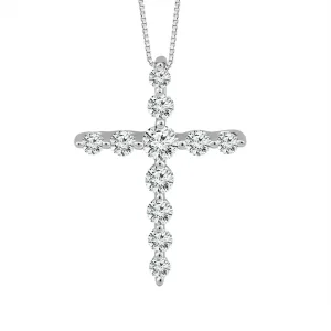 Diamond Cross Pendant 0.30 ct tw 10k White Gold