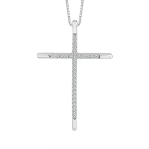 Diamond Cross Pendant 0.25 ct tw 10k White Gold
