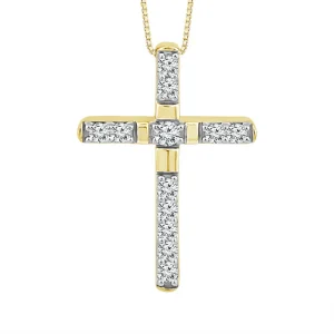 Diamond Cross Pendant 0.33 ct tw 10k Yellow Gold