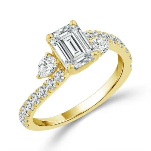 Diamond 3-Stone Ring 2.25 ct tw 14k Yellow Gold