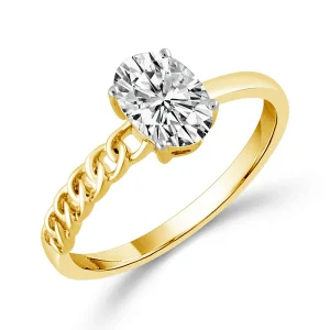 Diamond Bridal Ring 0.75 ct tw Center OV 14k Yellow Gold