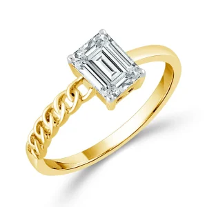 Diamond Bridal Ring 0.75 ct tw Center EM 14k Yellow Gold