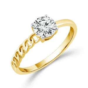 Diamond Bridal Ring 0.75 ct tw Center RD 14k Yellow Gold