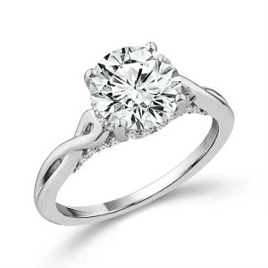 Diamond Engagement Ring 0.40 ct tw Center Round 14k White Gold