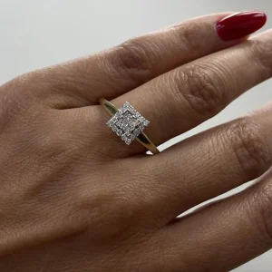 Ring yellow gold with diamonds