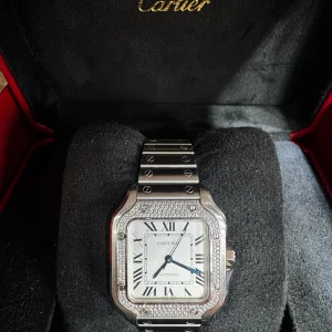 CARTIER SANTOS WITH DIAMONDS 36 MM - W4SA0005