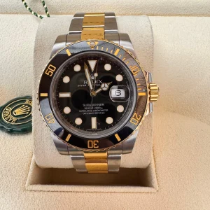 ROLEX TWO-TONE SUBMARINER BLACK FACE 40MM - 116613