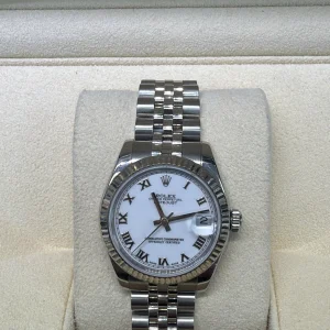 ROLEX DATE JUST WHITE FACE S/STEL GOLD BEZEL JUBULIE 31MM - 178274