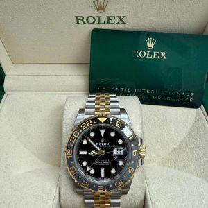 ROLEX GMT MASTER II TWO TONE 18K 40MM - 126713GRNR