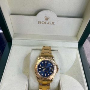 ROLEX YACHT-MASTER BLUE-DIAL 18KT GOLD 35MM - 168628