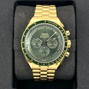 2023 Omega  Speedmaster Moonwatch 42mm Moonshine Gold Green Dial