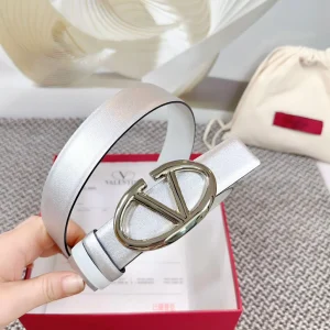 The Bold Edition Reversible Belt 30mm Silver Metalic White Calfskin Silver Buckle