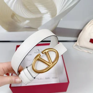 The Bold Edition Revesible Belt 30mm White Calfskin Gold Buckle