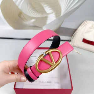 The Bold Edition Reversible Belt 30mm Pink Black Calfskin Gold Buckle