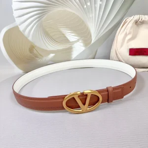 The Bold Edition Belt 30mm Brown White Calfskin Gold Buckle