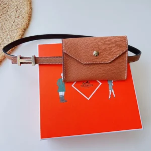 focus belt 13mm with kelly pocket brown epsom silver buckle