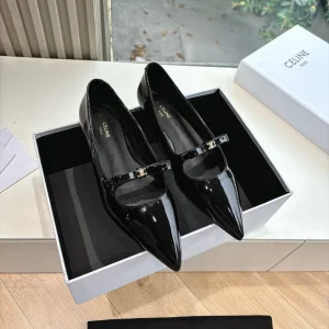 CELINE Ballet Flats Black Patent Leather 285943