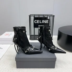 CAGOLE HIGH BOOTS IN BLACK LAMBSKIN