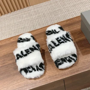 LAMB WOOL SLIPPER WHITE MIX BLACK