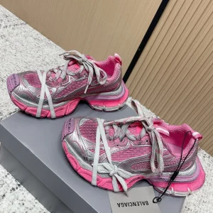 Balenciaga Sneaker Mesh Lace-up Pink Gray Fabric 534181