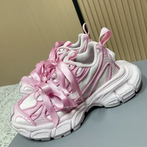 Balenciaga Sneaker Mesh Lace-up Light Pink Fabric 534184