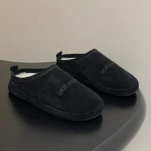 Balenciaga Mule Slip-On Black Suede Wool
