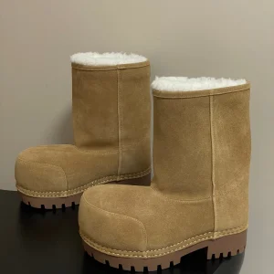 Balenciaga Low Snow Boots Beige Suede 535034